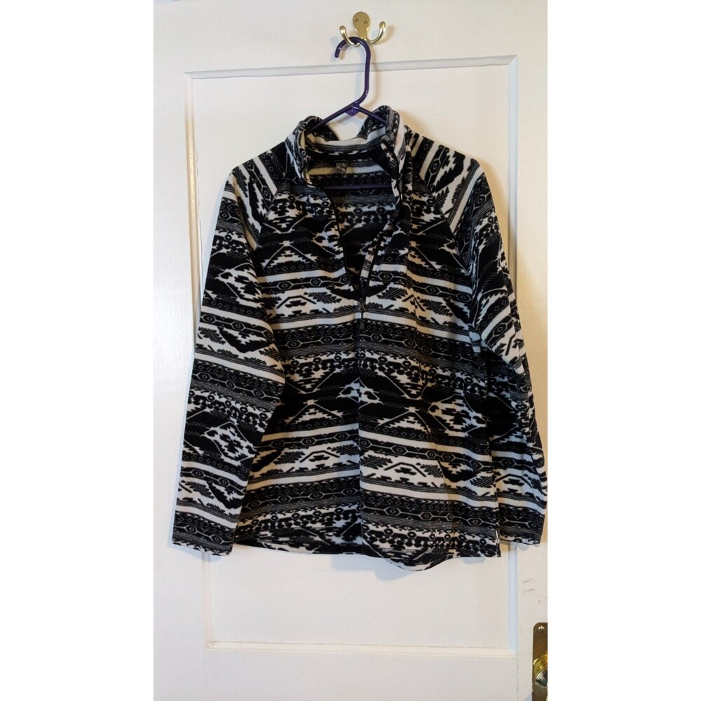 Eddie Bauer Fleece Half Zip Pullover XXL  Sweater casual Geo print outdoor cozy